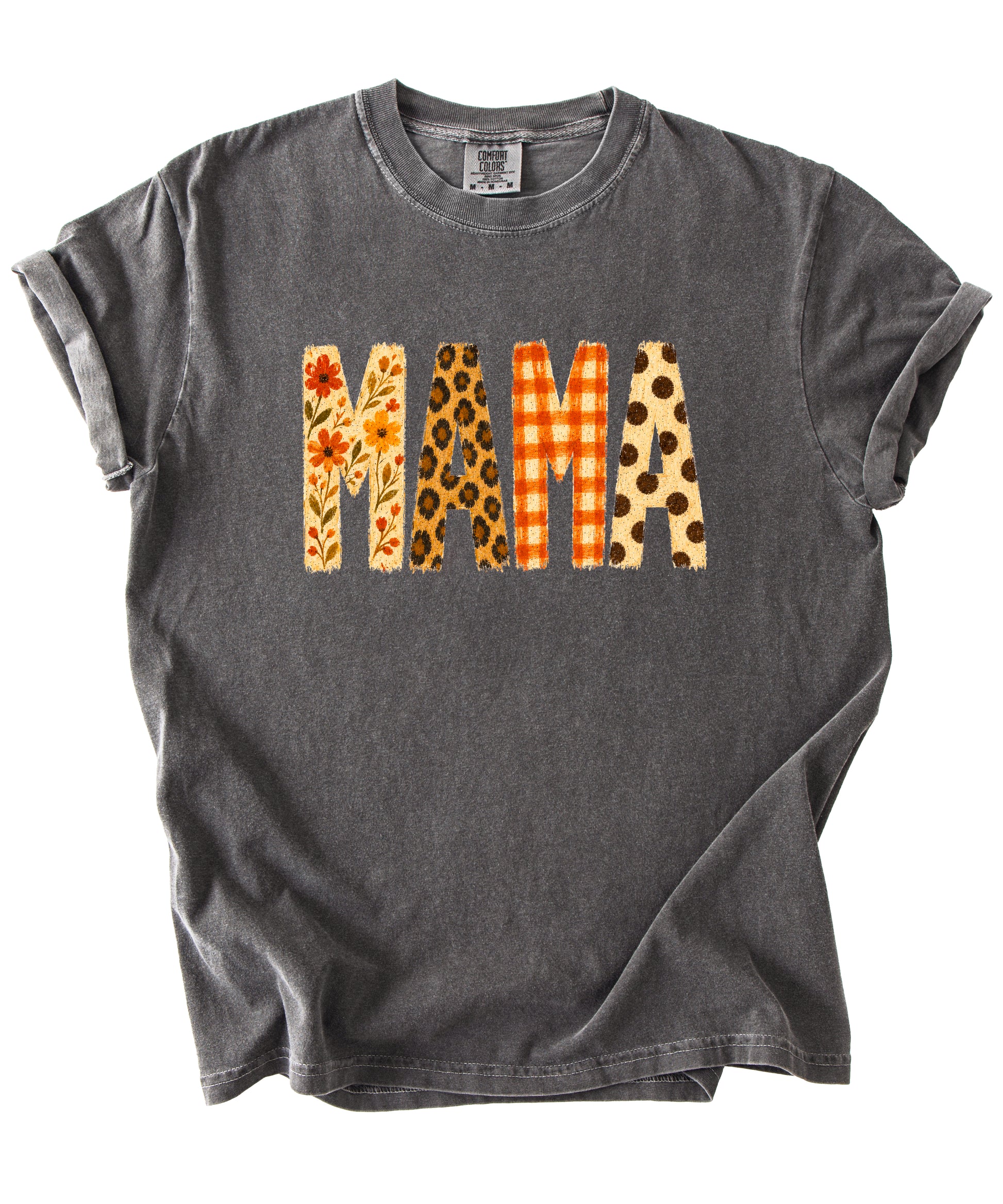 Fall Floral Mama Nana Gigi grandma graphic tee, Mama - Pepper Shirt, view 2