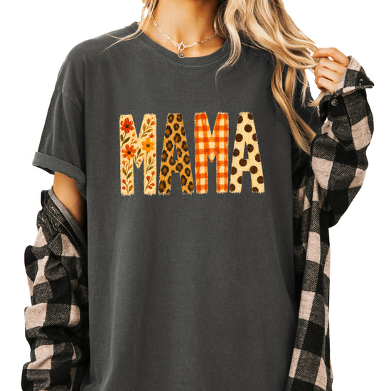 Fall Floral Mama Nana Gigi grandma graphic tee, Mama - Pepper Shirt, view 3