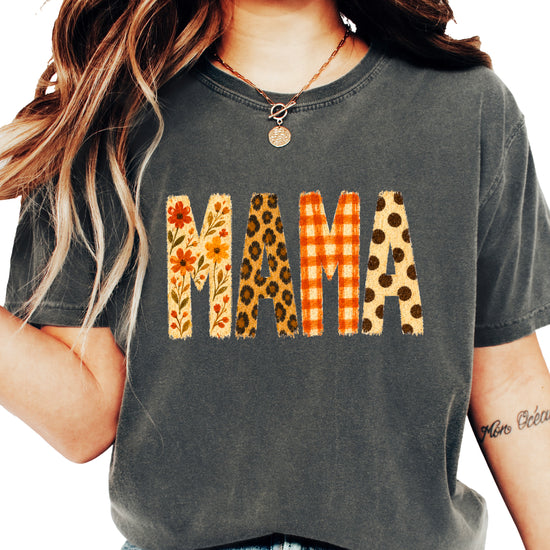 Fall Floral Mama Nana Gigi grandma graphic tee, Mama - Pepper Shirt, view 4