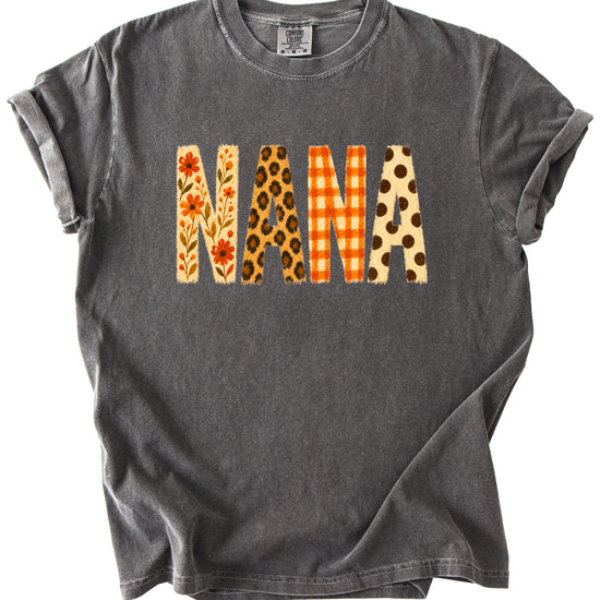 Fall Floral Mama Nana Gigi grandma graphic tee, Nana - Pepper Shirt, view 2