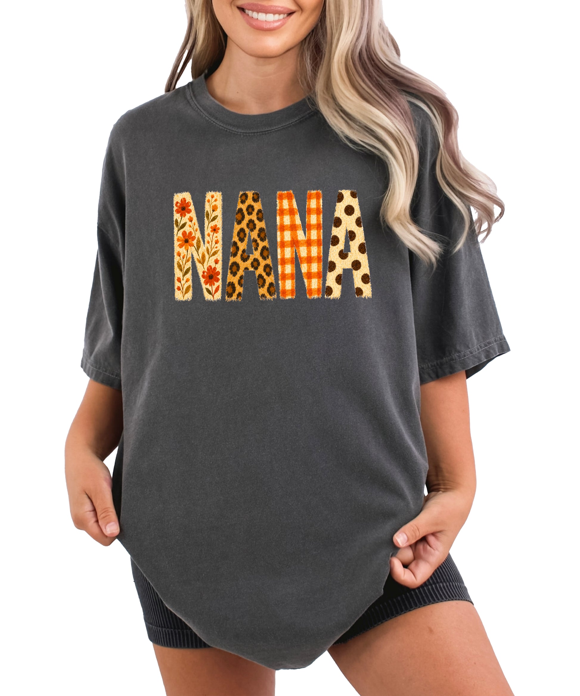 Fall Floral Mama Nana Gigi grandma graphic tee, Nana - Pepper Shirt, view 3
