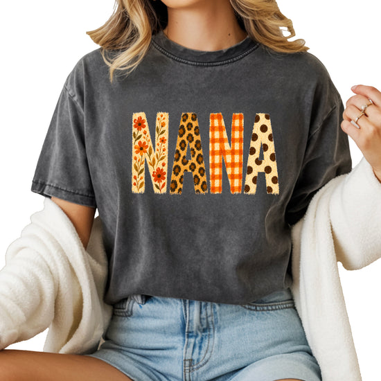 Fall Floral Mama Nana Gigi grandma graphic tee, Nana - Pepper Shirt, view 4