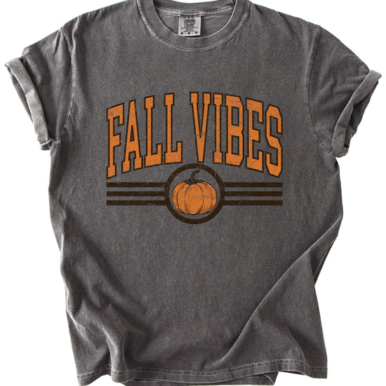 Fall Vibes Pumpkin retro varsity graphic tee, Pepper Shirt, view 3