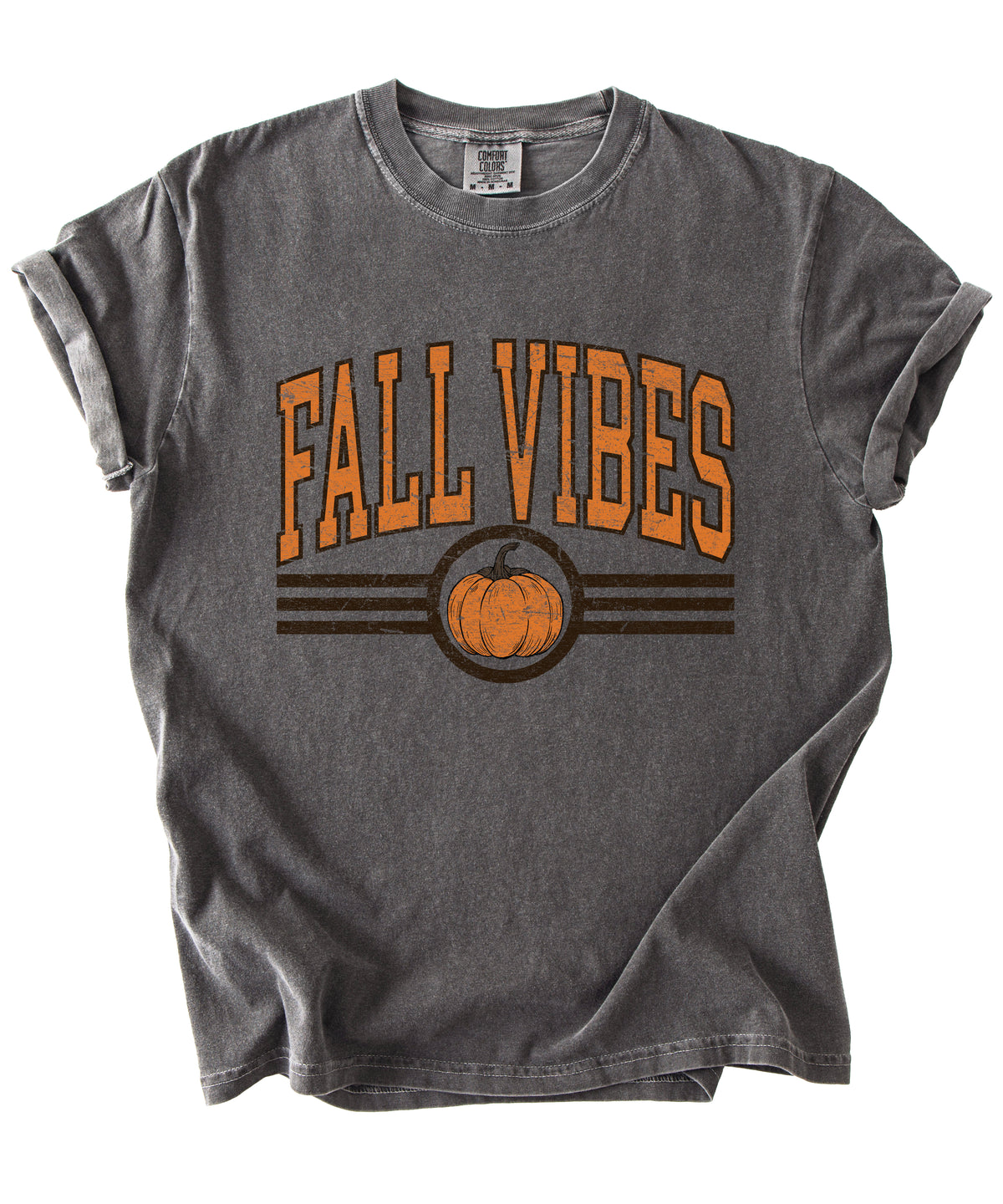 Fall Vibes Pumpkin retro varsity graphic tee, Pepper Shirt, view 3