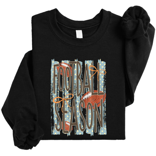 Football Season polka dot Black crewneck sweatshirt, view 3
