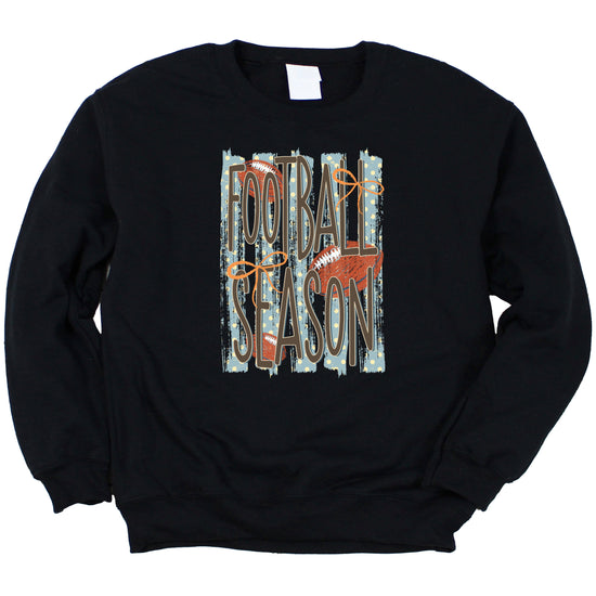 Football Season polka dot Black crewneck sweatshirt, view 7