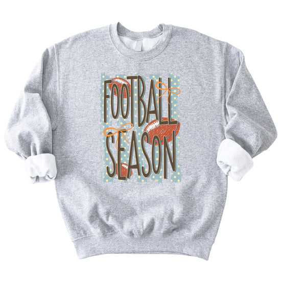 Football Season polka dot Gray crewneck sweatshirt, view 7