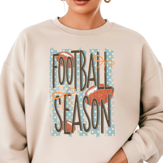 Football Season polka dot Sand crewneck sweatshirt, view 1