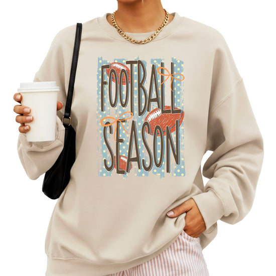 Football Season polka dot Sand crewneck sweatshirt, view 2
