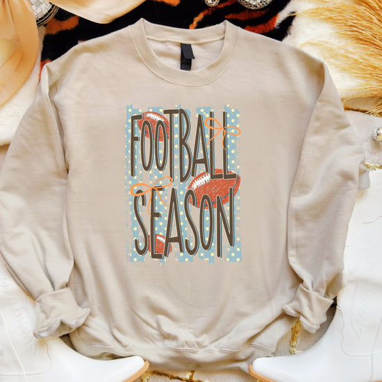 Football Season polka dot Sand crewneck sweatshirt, view 3