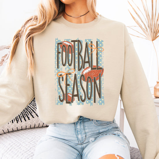 Football Season polka dot Sand crewneck sweatshirt, view 4