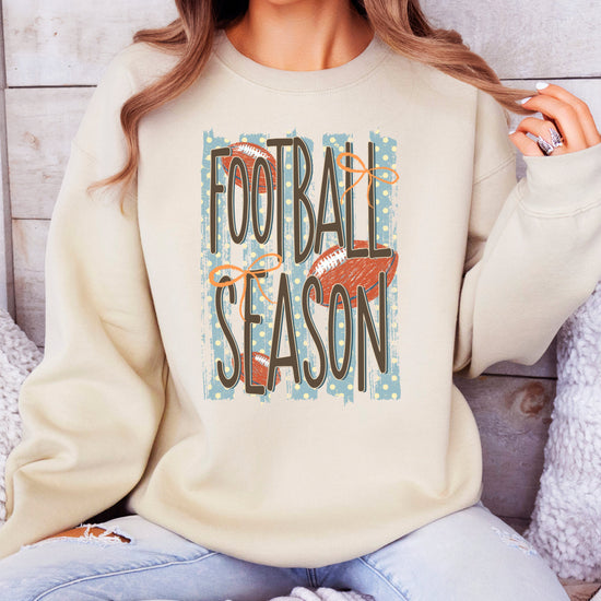 Football Season polka dot Sand crewneck sweatshirt, view 5