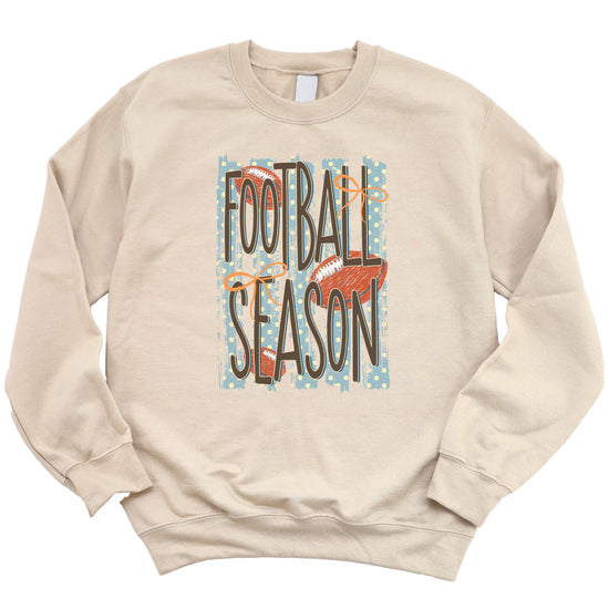 Football Season polka dot Sand crewneck sweatshirt, view 7