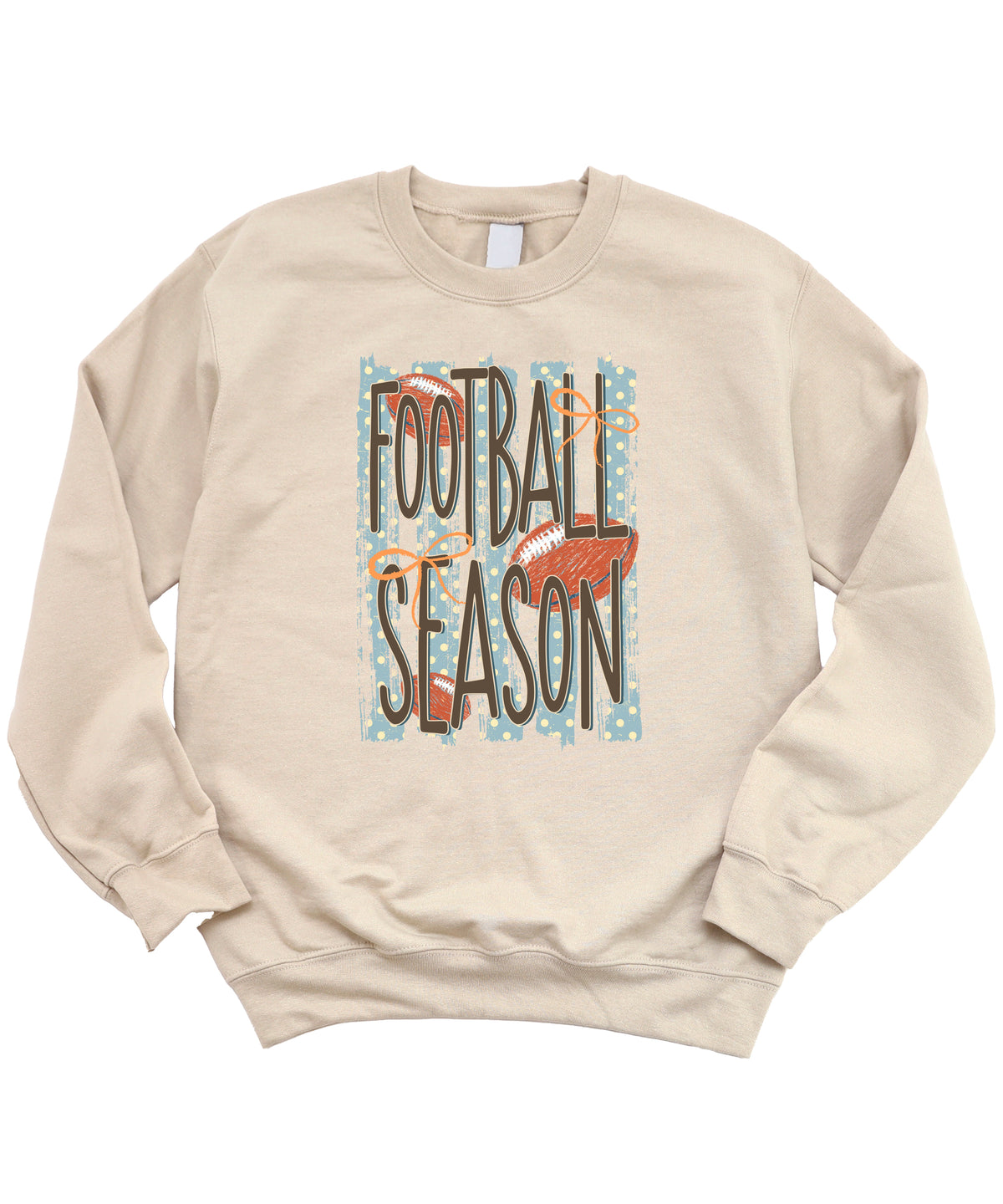 Football Season polka dot Sand crewneck sweatshirt, view 7