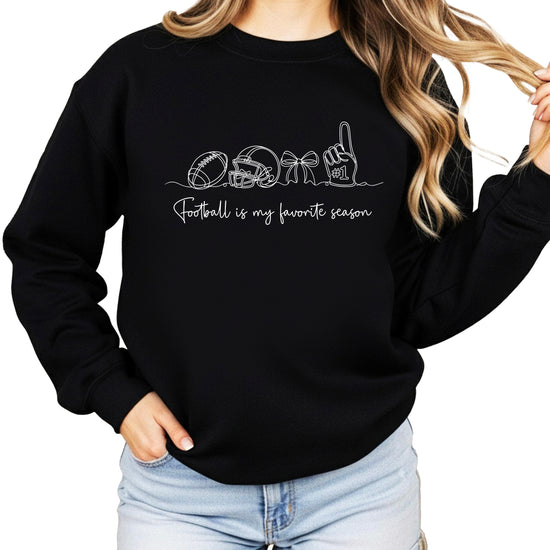 Football is My Favorite Season Black crewneck sweatshirt, view 1