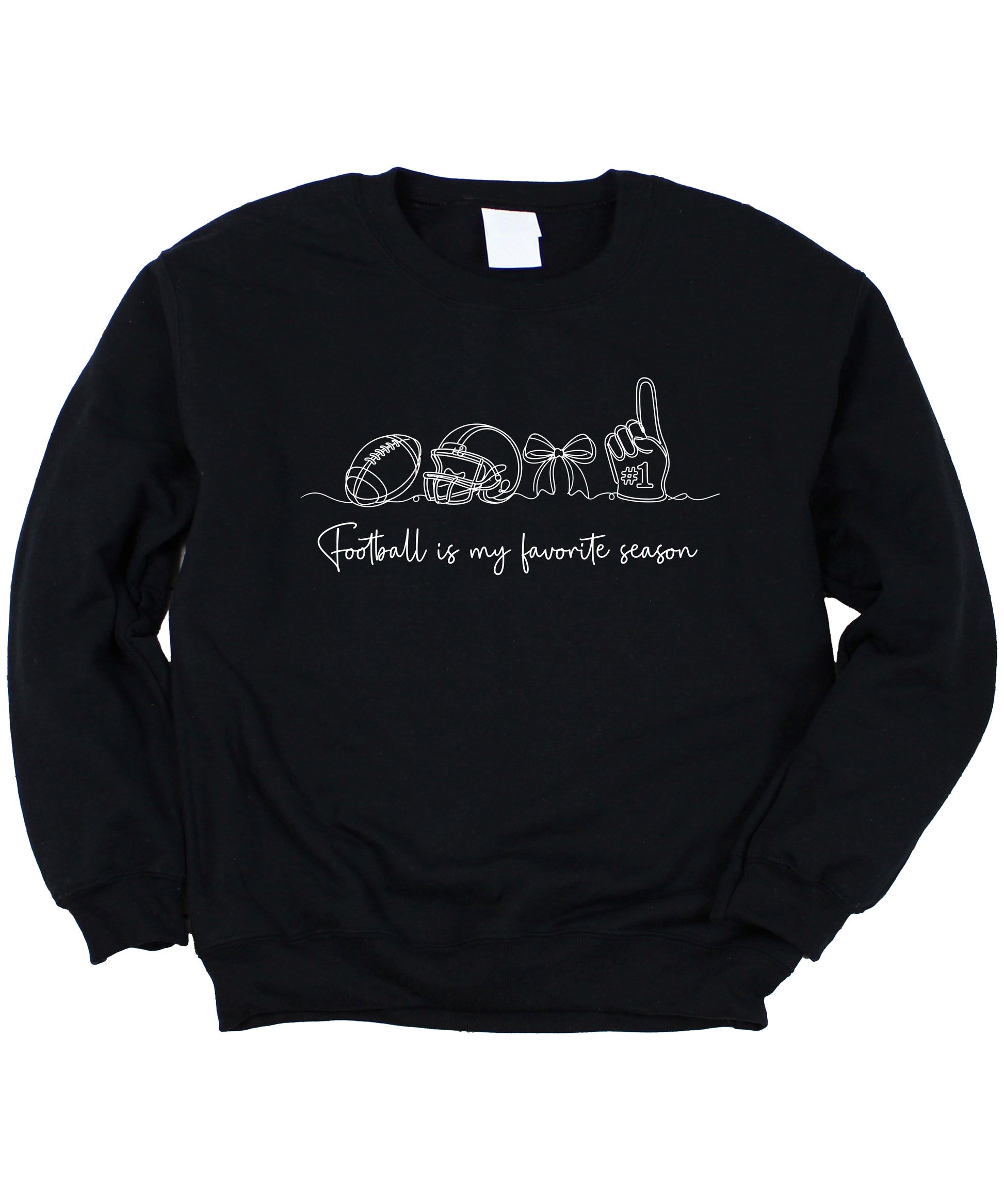 Football is My Favorite Season Black crewneck sweatshirt, view 7
