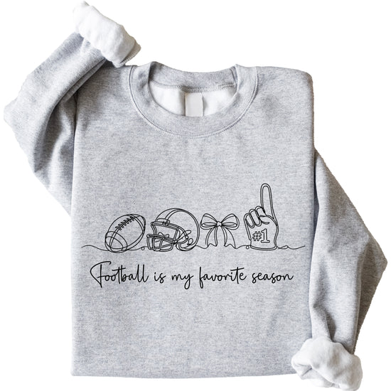 Football is My Favorite Season Gray crewneck sweatshirt, view 3