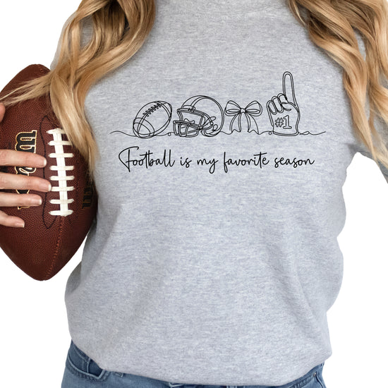 Football is My Favorite Season Gray crewneck sweatshirt, view 5