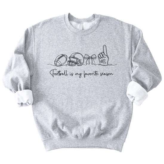 Football is My Favorite Season Gray crewneck sweatshirt, view 7