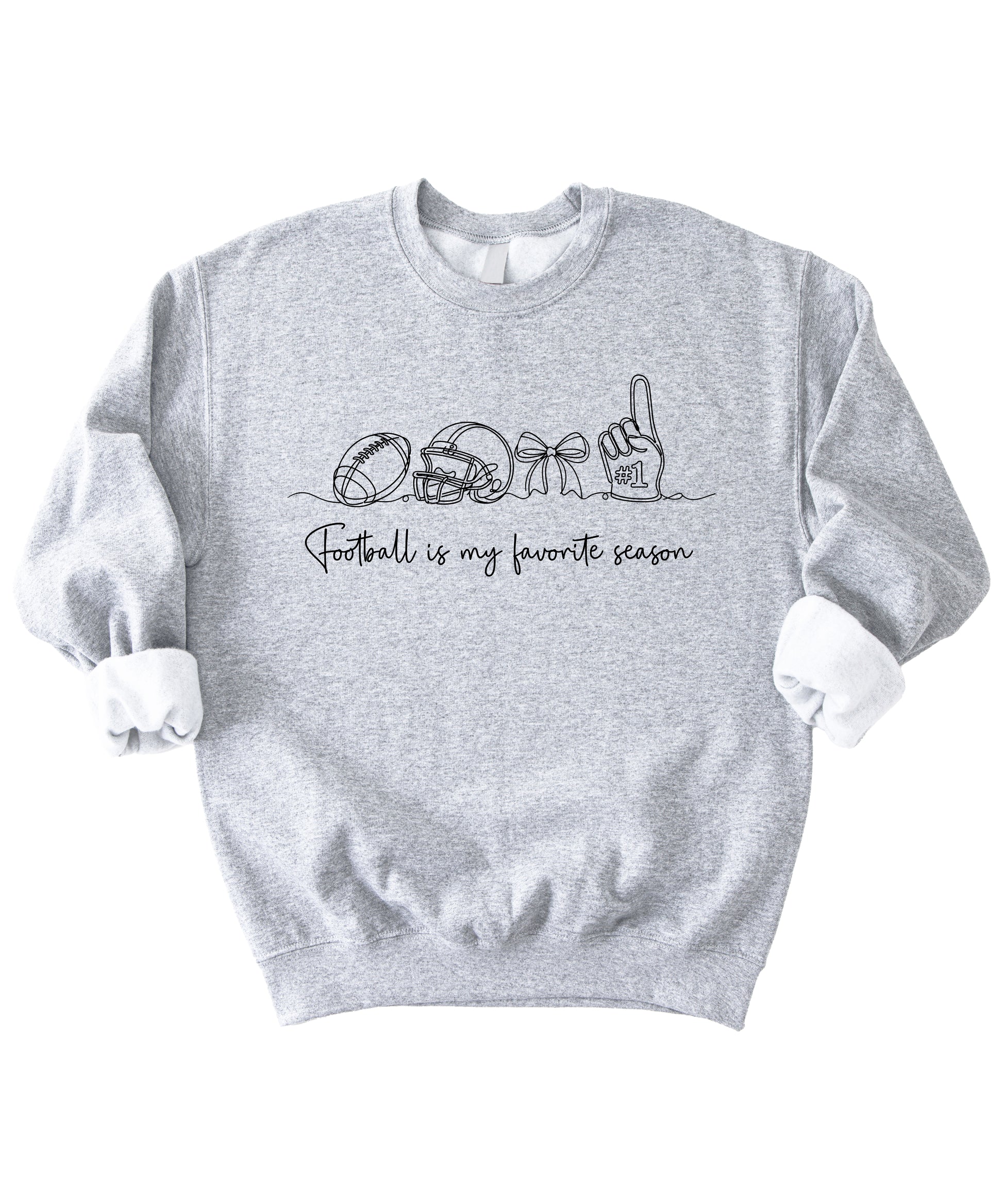 Football is My Favorite Season Gray crewneck sweatshirt, view 7