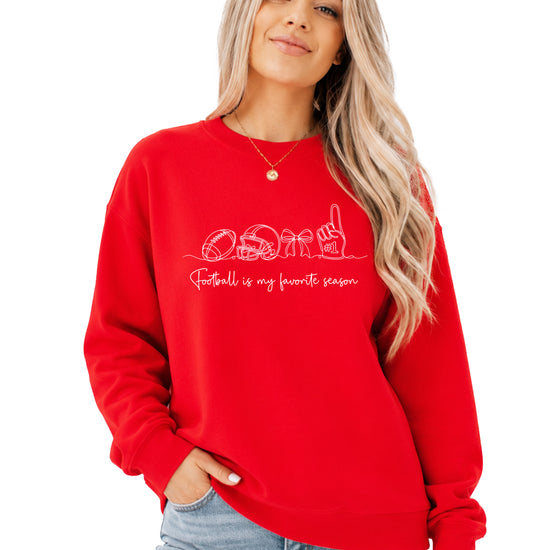 Football is My Favorite Season Red crewneck sweatshirt, view 1