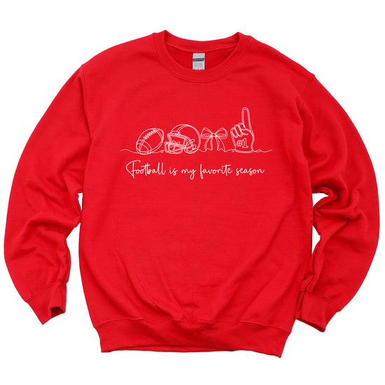 Football is My Favorite Season Red crewneck sweatshirt, view 3