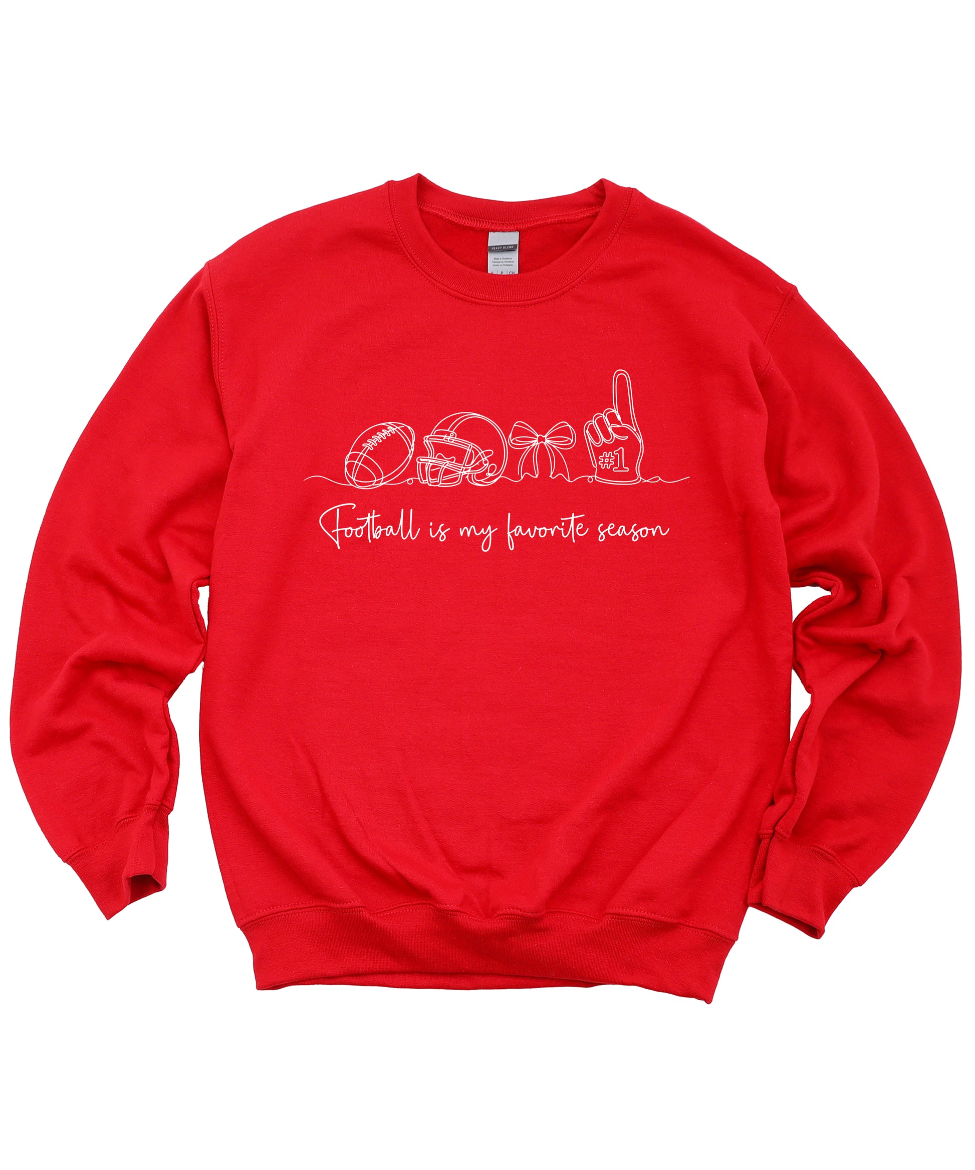 Football is My Favorite Season Red crewneck sweatshirt, view 3