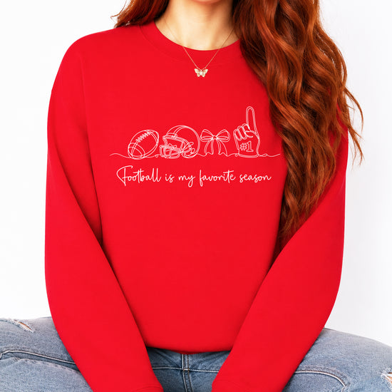 Football is My Favorite Season Red crewneck sweatshirt, view 5