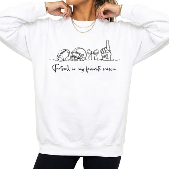 Football is My Favorite Season White crewneck sweatshirt, view 1