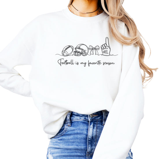Football is My Favorite Season White crewneck sweatshirt, view 2