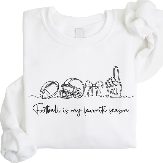 Football is My Favorite Season White crewneck sweatshirt, view 3