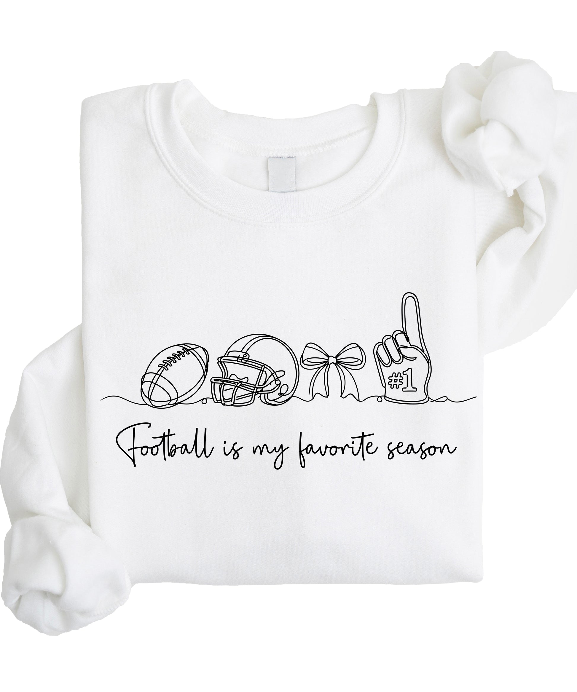 Football is My Favorite Season White crewneck sweatshirt, view 3
