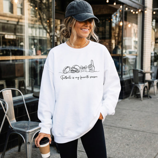 Football is My Favorite Season White crewneck sweatshirt, view 4