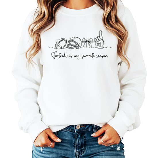 Football is My Favorite Season White crewneck sweatshirt, view 6