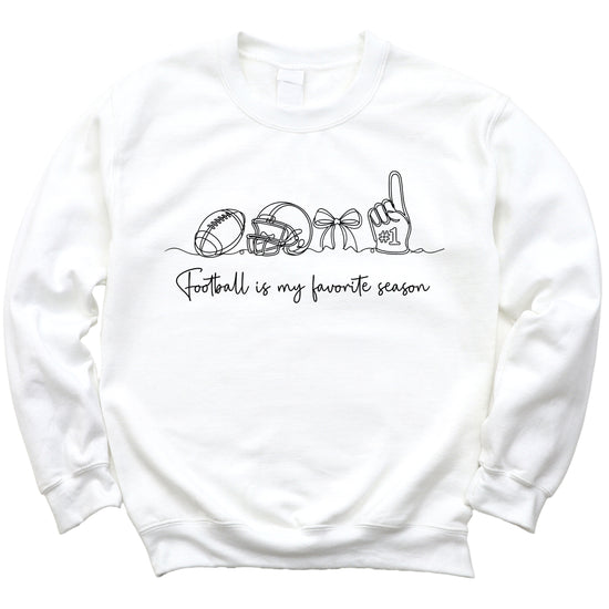 Football is My Favorite Season White crewneck sweatshirt, view 7