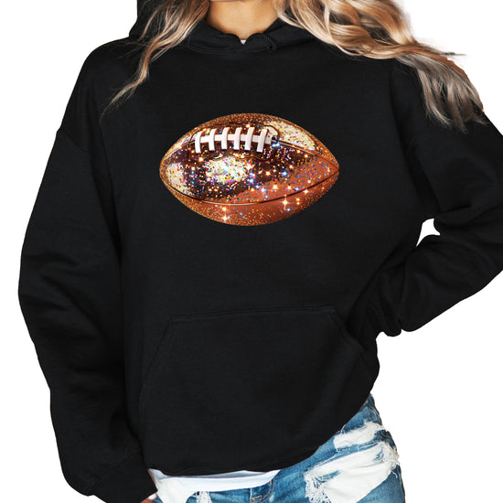 Glitter Football Hoodie - Black - 2