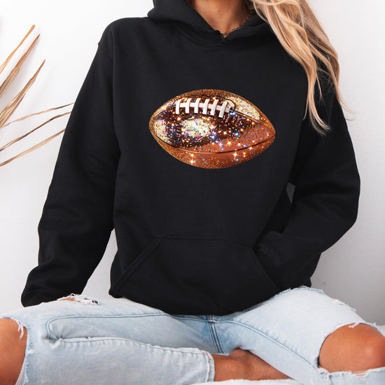 Glitter Football Hoodie - Black - 4