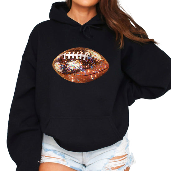 Glitter Football Hoodie - Black - 5