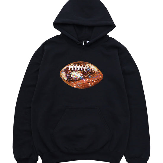 Glitter Football Hoodie - Black - 7