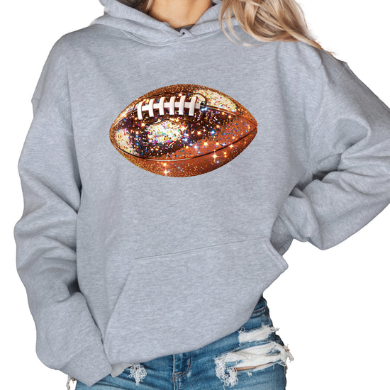 Glitter Football Hoodie - Gray - 1