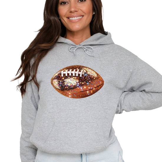 Glitter Football Hoodie - Gray - 2