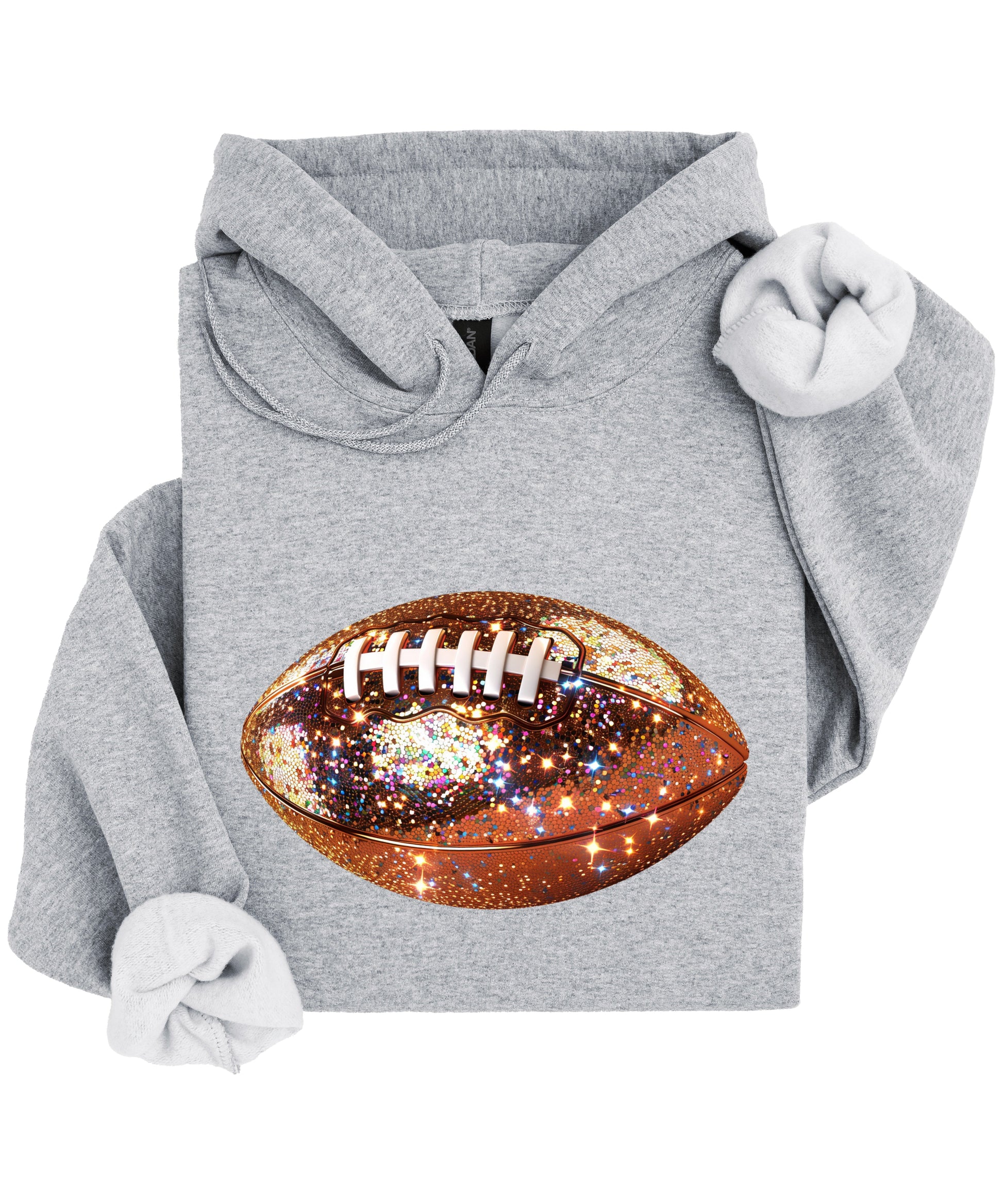 Glitter Football Hoodie - Gray - 3