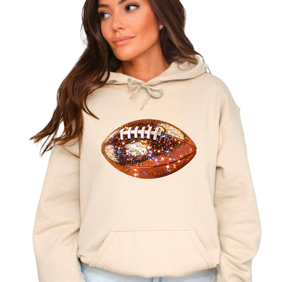 Glitter Football Hoodie - Sand - 1