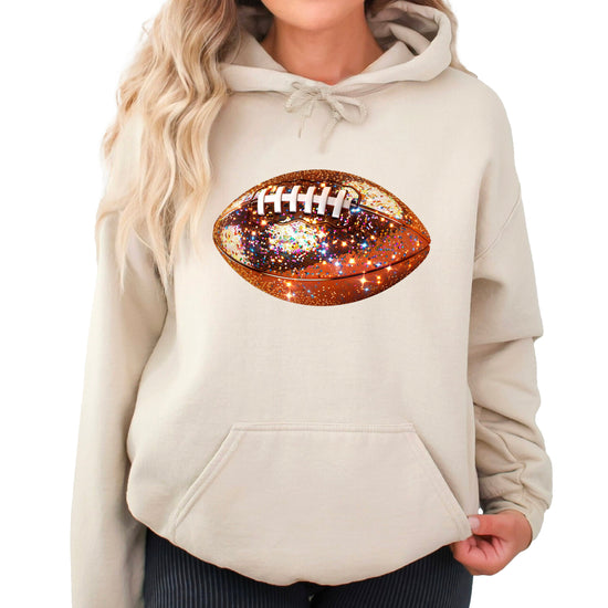 Glitter Football Hoodie - Sand - 2