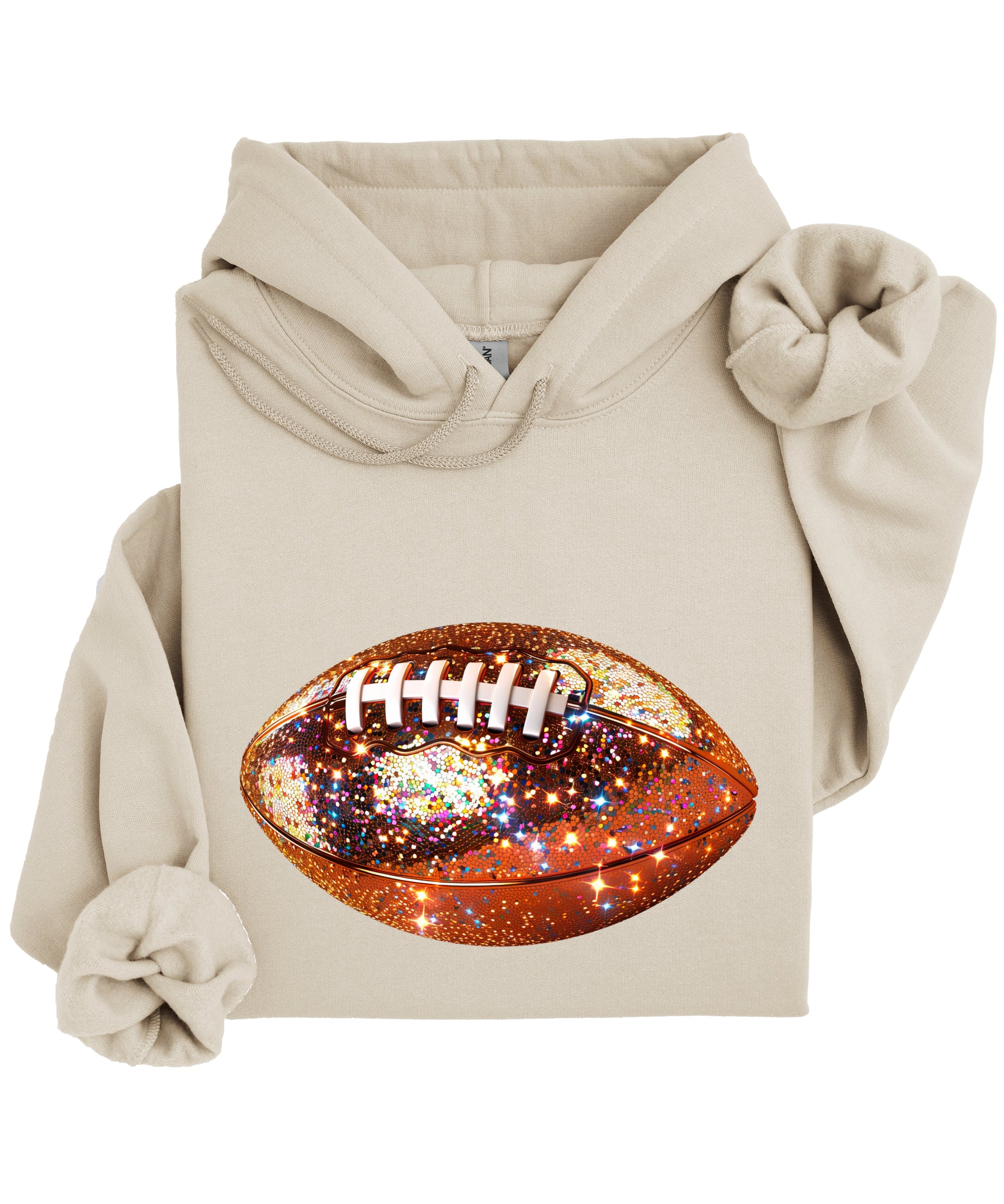 Glitter Football Hoodie - Sand - 3