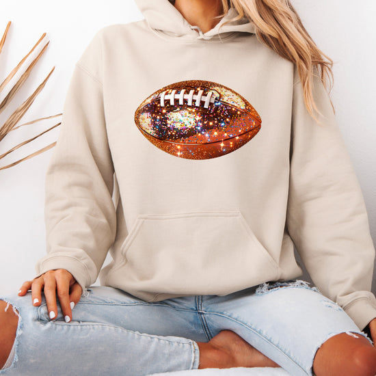 Glitter Football Hoodie - Sand - 4