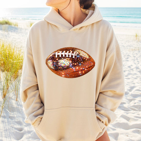 Glitter Football Hoodie - Sand - 6