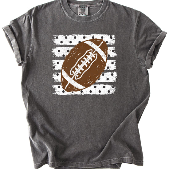 Football polka dot shirt for women, Pepper Comfort Colors tee, view 2