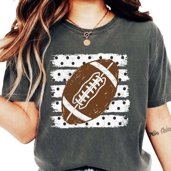 Football polka dot shirt for women, Pepper Comfort Colors tee, view 3