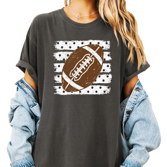 Football polka dot shirt for women, Pepper Comfort Colors tee, view 4